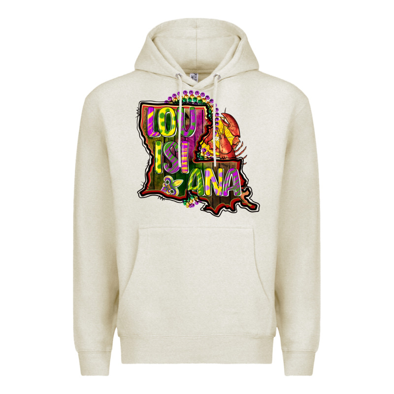 Louisiana Map Premium Hoodie by CowGirlArtShop | Teevron