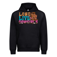 Black Western Long Live Cowgirls With Roses Urban Hoodie - BundleAndBundleShop
