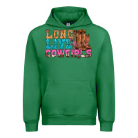 Emerald Western Long Live Cowgirls With Roses Urban Hoodie - BundleAndBundleShop
