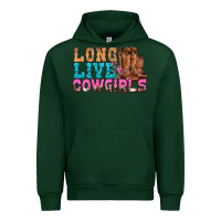Forest Green Western Long Live Cowgirls With Roses Urban Hoodie - BundleAndBundleShop
