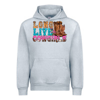 Heather Grey Western Long Live Cowgirls With Roses Urban Hoodie - BundleAndBundleShop