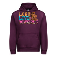 Mauve Wine Western Long Live Cowgirls With Roses Urban Hoodie - BundleAndBundleShop