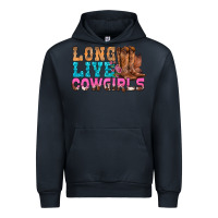 Navy Western Long Live Cowgirls With Roses Urban Hoodie - BundleAndBundleShop