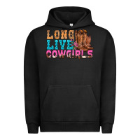 Pigment Black Western Long Live Cowgirls With Roses Urban Hoodie - BundleAndBundleShop