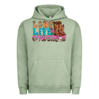 Pigment Oil Green Western Long Live Cowgirls With Roses Urban Hoodie - BundleAndBundleShop