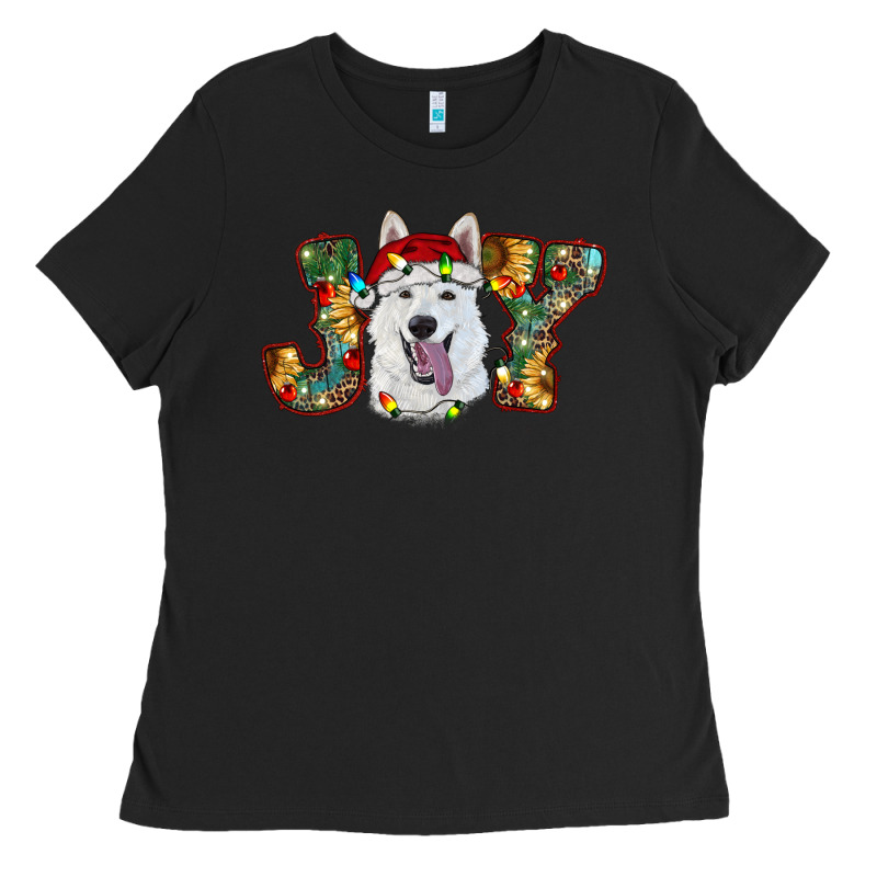 White Shepherd Christmas Joy Ladies Tee by RanaPortraitStore | Teevron