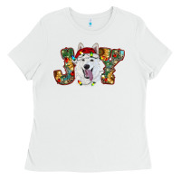 White white shepherd christmas joy Ladies Tee - RanaPortraitStore