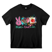 Black peace love art   ado Heavy Core Tee - AdoDesignShop