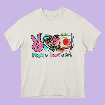 Peace Love Art   Ado Heavy Core Tee Designed By Adodesignshop