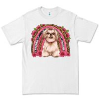 White shih tzu floral rainbow Premium Tee - JahusDesignShop