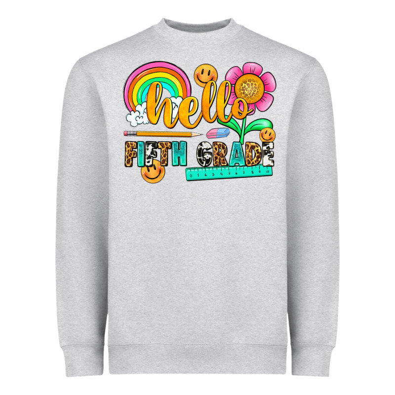 Hello Fifth Grade Heavyweight Sweatshirt by NancyCooperArtShop | Teevron