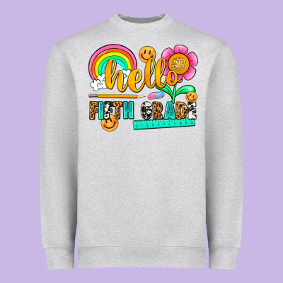 Hello Fifth Grade Heavyweight Sweatshirt Designed By Nancycooperartshop