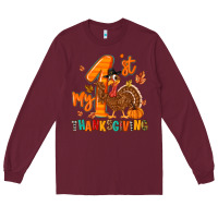 Burgundy my first thanksgiving Long Sleeve Tee - MaliasSmallBusiness