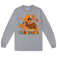 Heather Grey my first thanksgiving Long Sleeve Tee - MaliasSmallBusiness