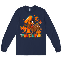 Navy my first thanksgiving Long Sleeve Tee - MaliasSmallBusiness