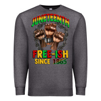 Charcoal Heather juneteenth free ish since 1865 Premium Sweatshirt - CowGirlArtShop
