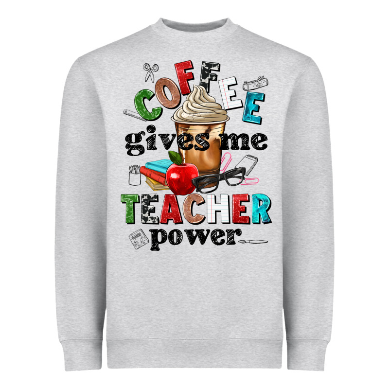 Coffee Gives Me Teacher Power Heavyweight Sweatshirt by NancyCooperArtShop | Teevron