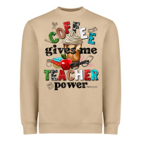 Mushroom coffee gives me teacher power Heavyweight Sweatshirt - NancyCooperArtShop