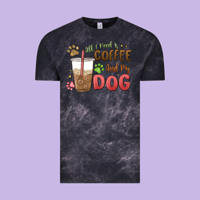 All I Need Is Coffee And My Dog Vintage Tee Designed By Maliassmallbusiness