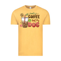 Vintage Mustard all i need is coffee and my dog Vintage Tee - MaliasSmallBusiness