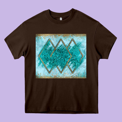 Turquoise Glitter Heavy Core Tee Designed By Jahusdesignshop