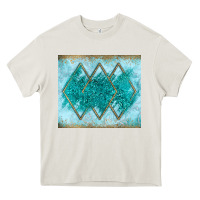 Cream turquoise glitter Heavy Core Tee - JahusDesignShop
