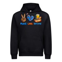 Black Peace Love Hotdog Urban Hoodie - BundleAndBundleShop