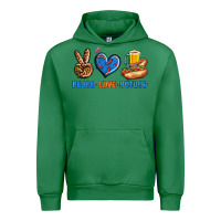 Emerald Peace Love Hotdog Urban Hoodie - BundleAndBundleShop