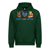 Forest Green Peace Love Hotdog Urban Hoodie - BundleAndBundleShop