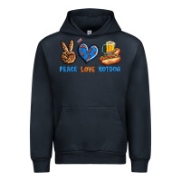 Navy Peace Love Hotdog Urban Hoodie - BundleAndBundleShop