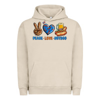 Pigment French Oak Peace Love Hotdog Urban Hoodie - BundleAndBundleShop
