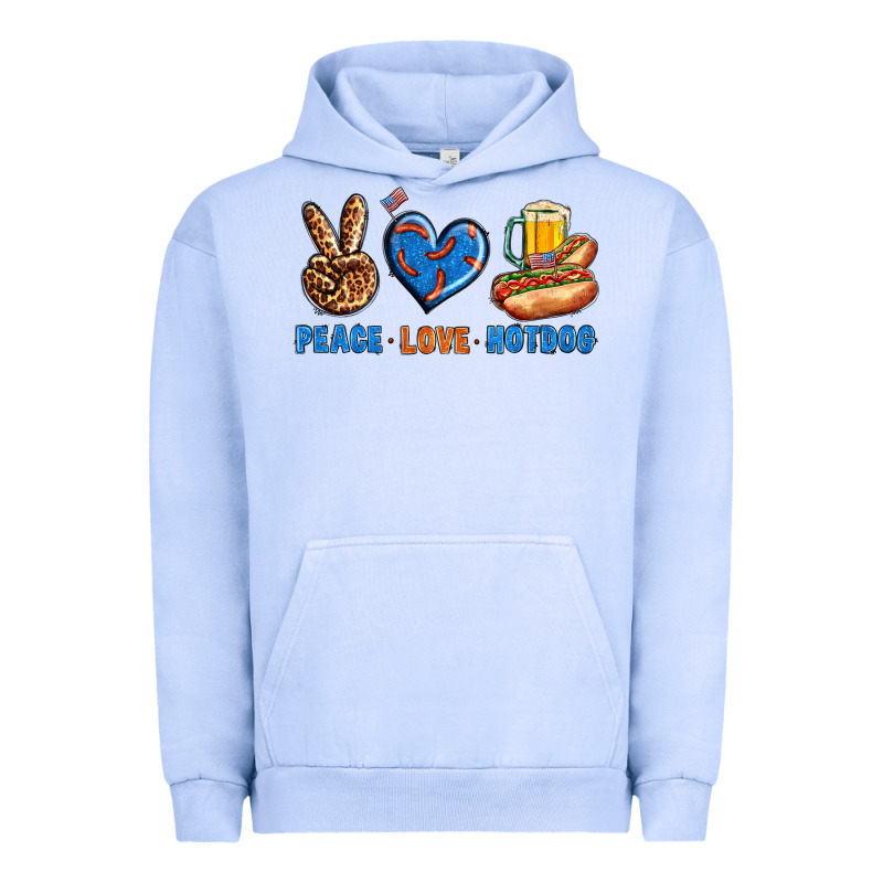 Peace Love Hotdog Urban Hoodie by BundleAndBundleShop | Teevron