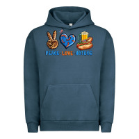Pigment Midnight Navy Peace Love Hotdog Urban Hoodie - BundleAndBundleShop