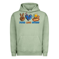 Pigment Oil Green Peace Love Hotdog Urban Hoodie - BundleAndBundleShop