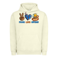 Pigment Pistachio Peace Love Hotdog Urban Hoodie - BundleAndBundleShop