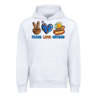 White Peace Love Hotdog Urban Hoodie - BundleAndBundleShop