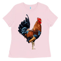 Bubblegum Pink cockerel Ladies Tee - JahusDesignShop