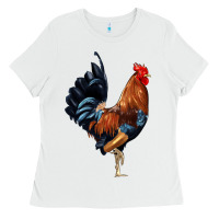 White cockerel Ladies Tee - JahusDesignShop