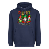 Navy merry christmas gnomes Heavyweight Hoodie - CowGirlArtShop