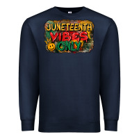 Navy juneteenth vibes only Premium Sweatshirt - CowGirlArtShop