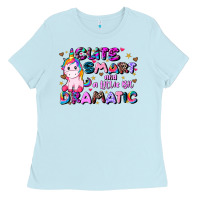 Baby Blue cute smart and a little bit dramatic Ladies Tee - JahusDesignShop