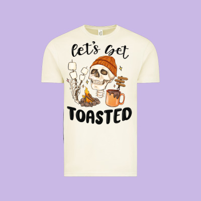 Let's Get Toasted Camping Vintage Tee Designed By Maliassmallbusiness