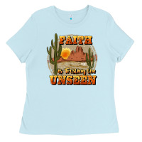 Baby Blue faith is trusting the unseen Ladies Tee - JahusDesignShop