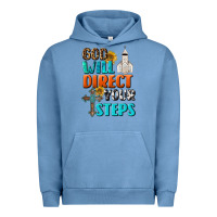 Pigment Pebble Blue God Will Direct Your Steps Urban Hoodie - BundleAndBundleShop