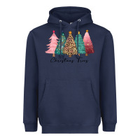 Navy christmas trees Heavyweight Hoodie - CowGirlArtShop