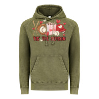 Vintage Olive tis the season baseball Vintage Hoodie - MaliasSmallBusiness