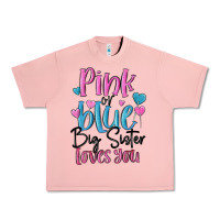 Salmon pink or blue big sister loves you Urban Heavy Tee - MaliasSmallBusiness
