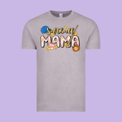 Softball Mama Vintage Tee Designed By Maliassmallbusiness