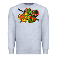 Heather Grey juneteenth hearts Premium Sweatshirt - CowGirlArtShop