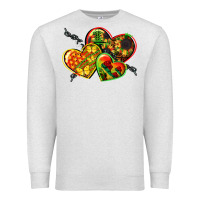 Oatmeal Heather juneteenth hearts Premium Sweatshirt - CowGirlArtShop